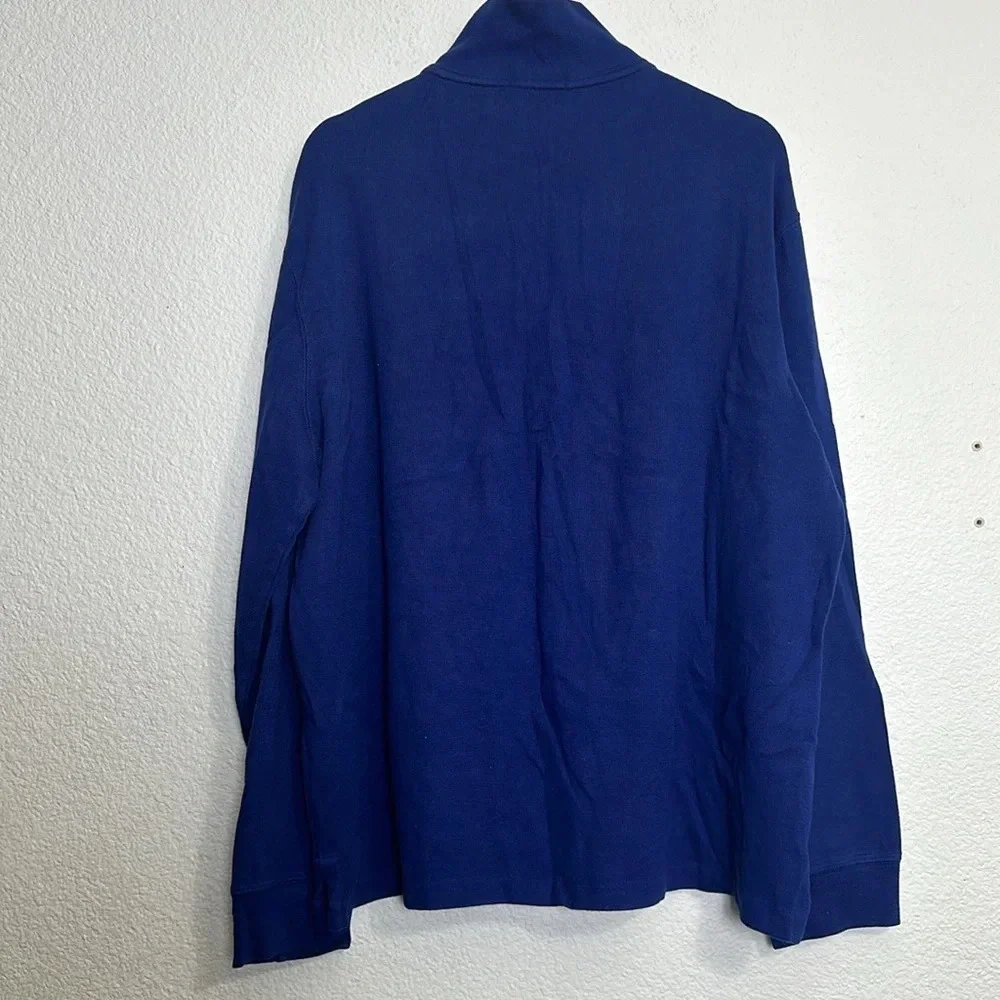 Polo Ralph Lauren Men's XL Estate Rib 1/4 Zip Long Sleeve Pullover Blue READ‎
